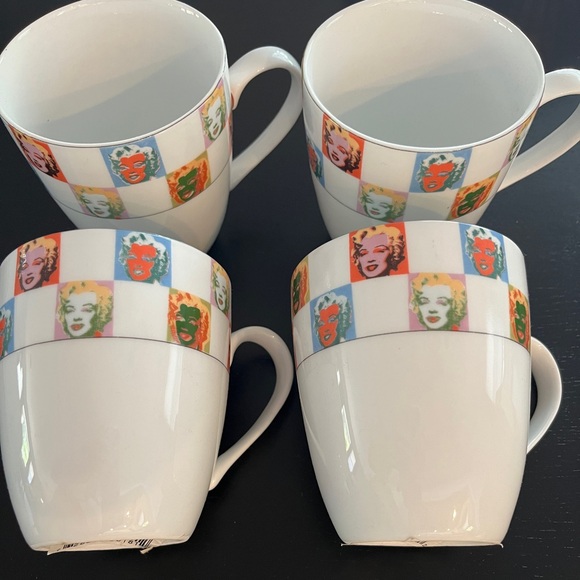 Coffee Mug Set Andy Warhol Marilyn Monroe Block Set of 4 NIB WMM332 - Picture 5 of 6